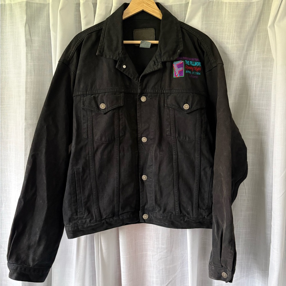 Vintage 1994 SF Fillmore ‘Opening Night’ Black Denim Jacket